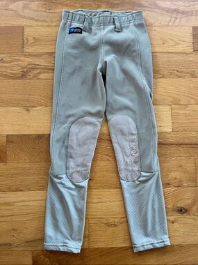 Irideon Kids Tan Riding Leggings Britches with Suede Knee Patches Size Small